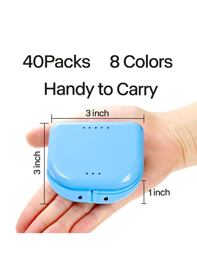ZENFUN 40 Packs Retainer Case, Mouth Guard Case Denture Case Bulk, Slim Aligner Case with Vent Holes, Assorted Denture Storage Container for Night Guards, Individually Sealed - Image 2