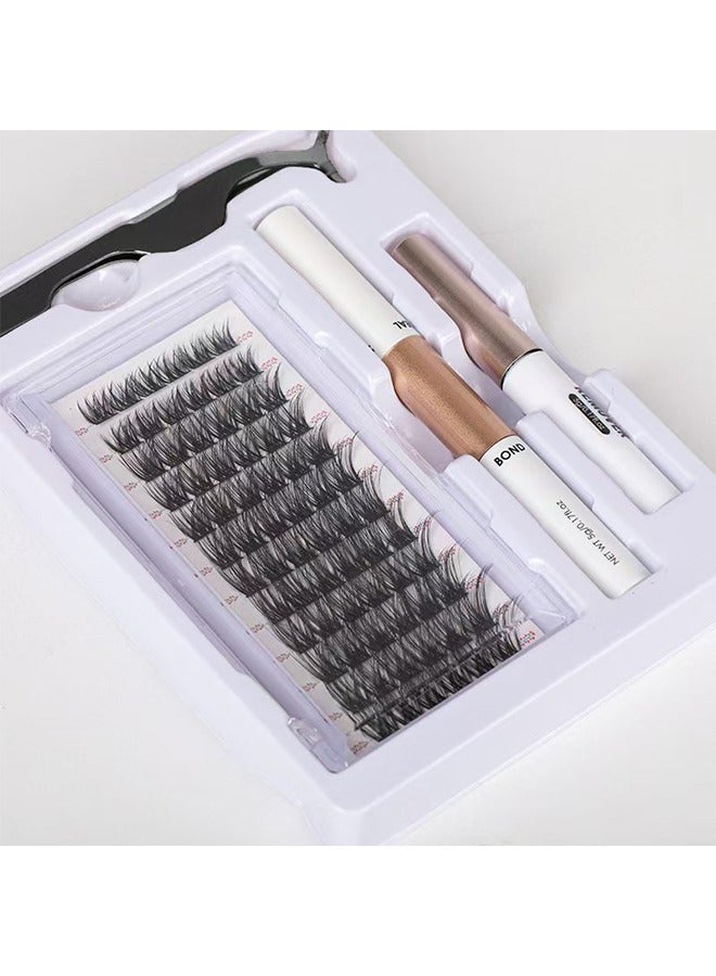 رموش صناعية فردية 72 مجموعة جذر رموش تمديد رموش DIY رموش مزيفة مظهر طبيعي رموش قابلة لإعادة الاستخدام - Image 2