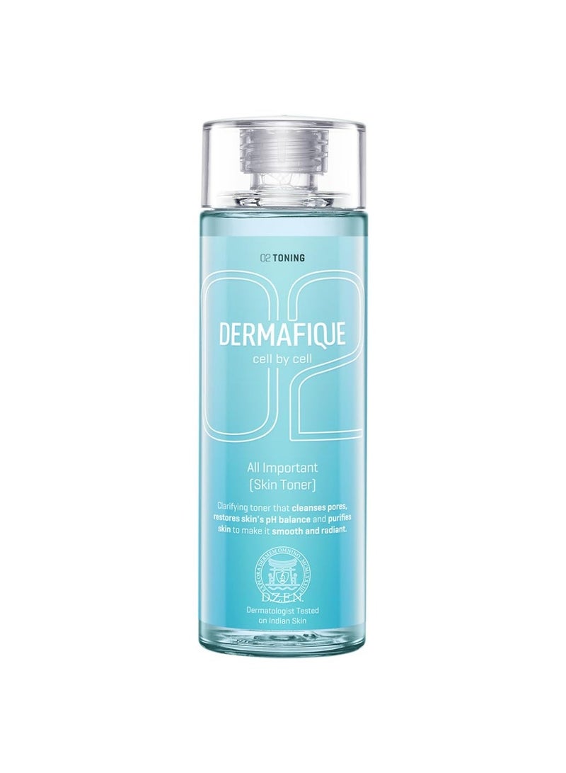 Dermafique All Important Skin Toner, 150 ml - For All Skin Types - Dermatologist Tested - Image 1