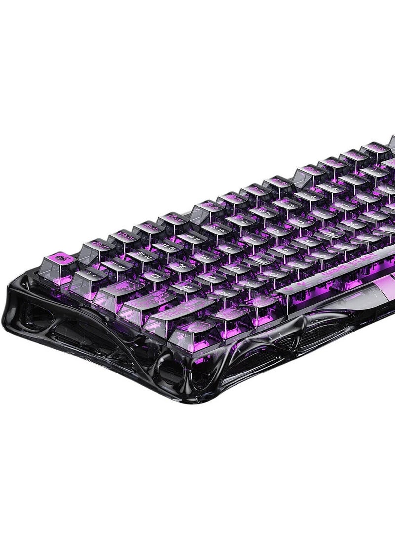 جرافا ستار لوحة مفاتيح الألعاب Mercury V75 Lite، تصميم 75%، مفتاح GravaStar Blackcore مخصص، بلاستيك شفاف فائق الجودة، زناد ديناميكي سريع، شفاف أسود | V75 Lite - Image 2