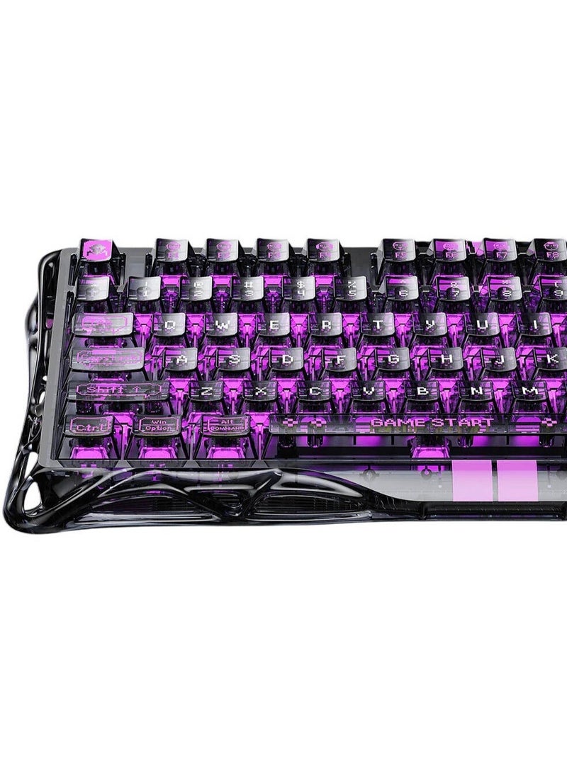 جرافا ستار لوحة مفاتيح الألعاب Mercury V75 Lite، تصميم 75%، مفتاح GravaStar Blackcore مخصص، بلاستيك شفاف فائق الجودة، زناد ديناميكي سريع، شفاف أسود | V75 Lite - Image 4