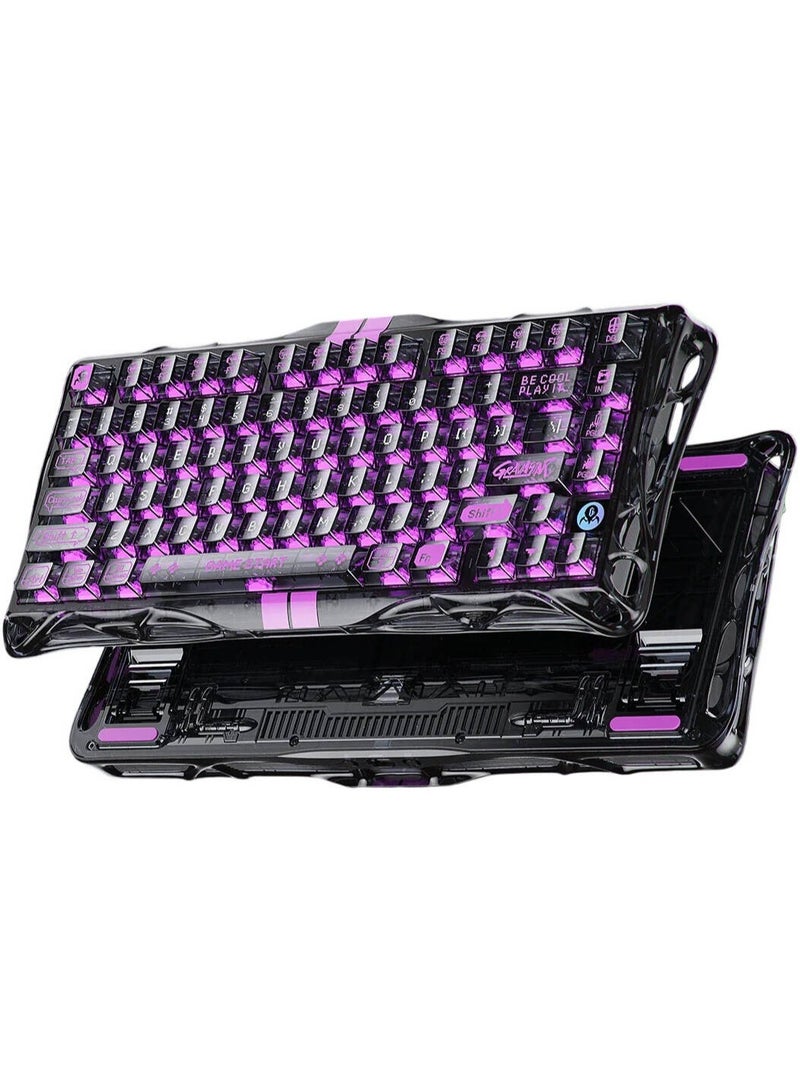 جرافا ستار لوحة مفاتيح الألعاب Mercury V75 Lite، تصميم 75%، مفتاح GravaStar Blackcore مخصص، بلاستيك شفاف فائق الجودة، زناد ديناميكي سريع، شفاف أسود | V75 Lite - Image 1