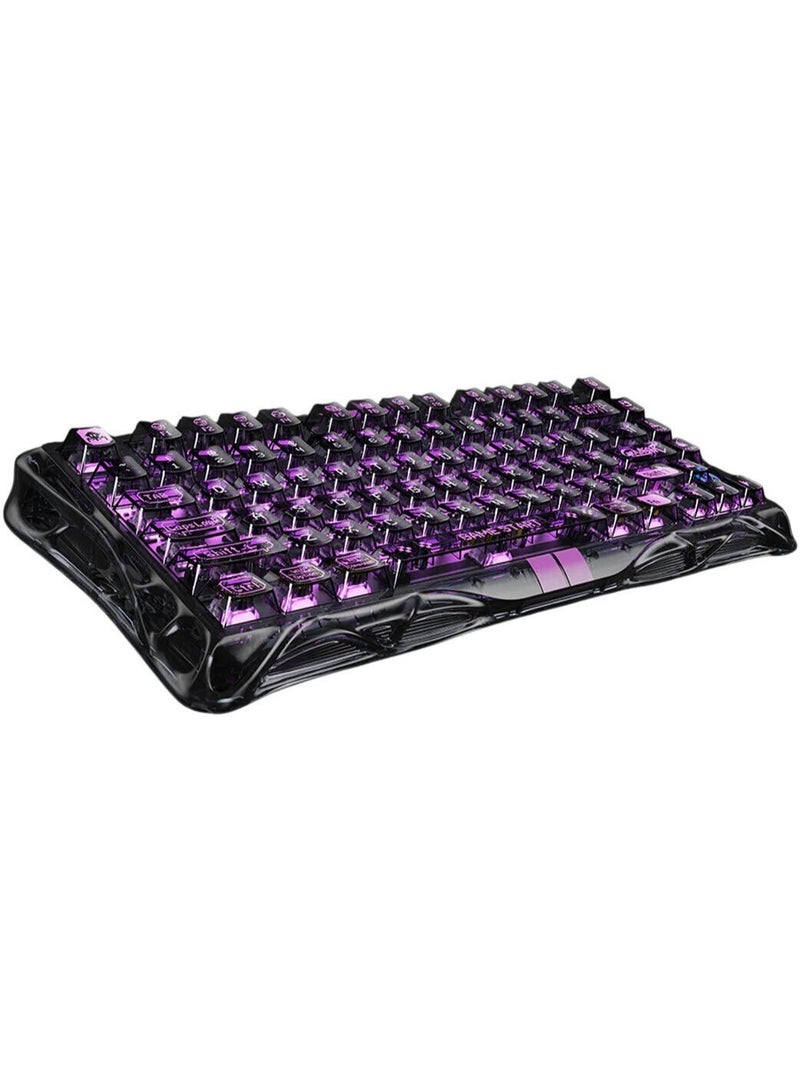 جرافا ستار لوحة مفاتيح الألعاب Mercury V75 Lite، تصميم 75%، مفتاح GravaStar Blackcore مخصص، بلاستيك شفاف فائق الجودة، زناد ديناميكي سريع، شفاف أسود | V75 Lite - Image 3