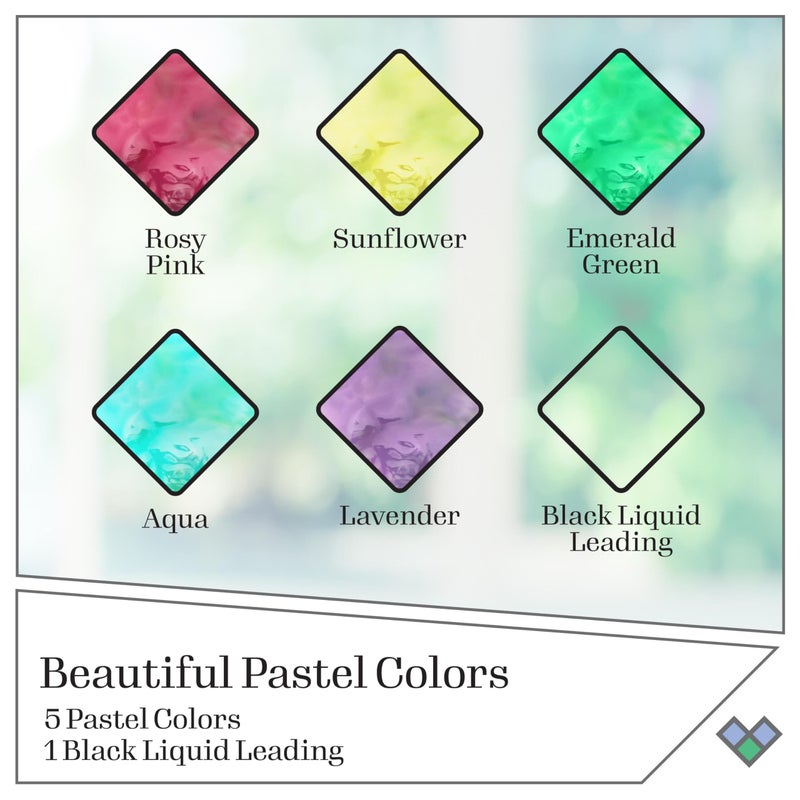 Gallery Glass Pastel Stained Glass Paint Kit, 6 Piece Set Perfect for DIY Arts and Crafts Projects, 20053 - Image 2