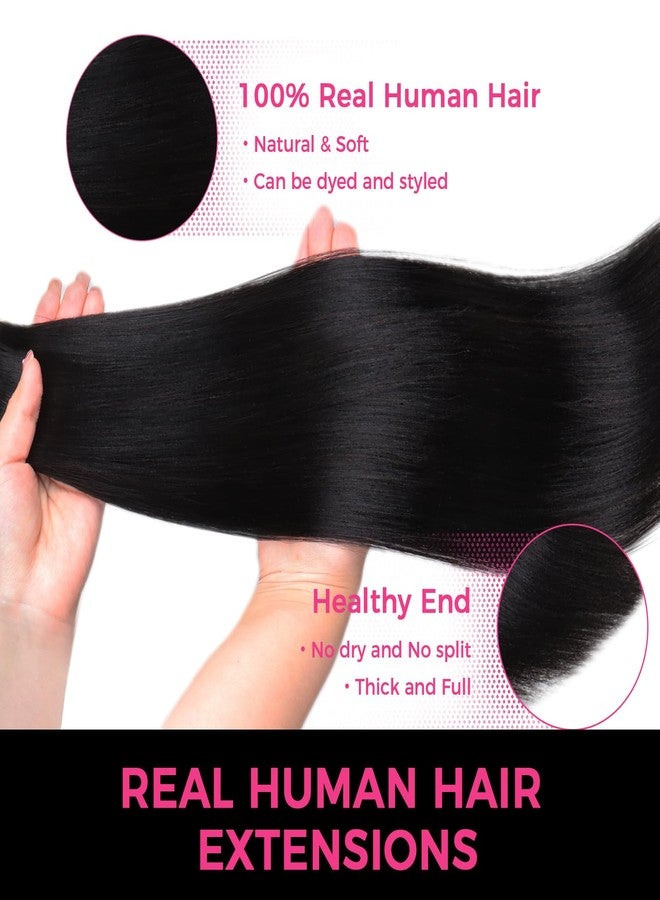 Lashey Tape in Hair Extensions Light Yaki Straight 20pcs 50g Tape in Hair Extensions Human Hair 18 Inch Natural Black 100% Remy Human Hair for Black Women - Image 3