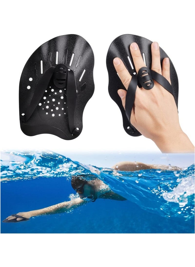 Beauenty 1 Pair Swim Paddles for Hand, Swimming Training Hand Paddles with Adjustable Straps, Swim Diving Training Hand Paddle for Men Women Children - Image 1