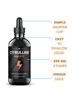 Health & Household Think Above L-Citrulline Dl Malate 2:1 Liquid Drops Supplementm - 250 Mg Per Serving - 30 Day Supply - Dropper Top  - Image 3