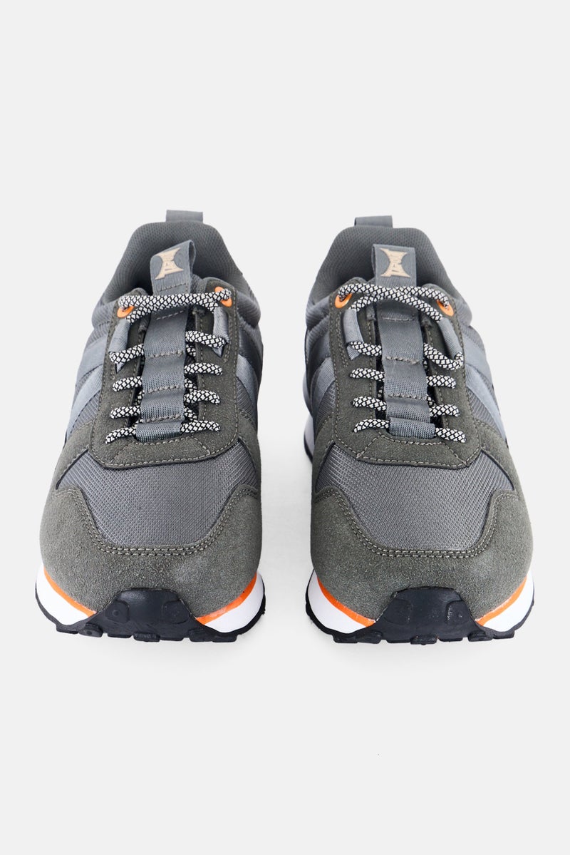 TapouT Men Brand Logo Lace Up Casual Shoes, Grey - Image 4