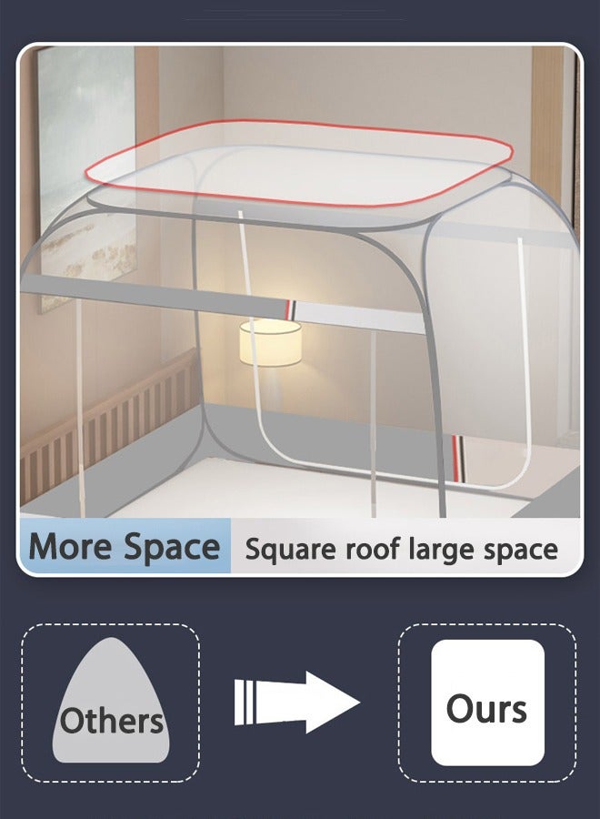 Pop-Up Mosquito Net Tent Wide Roof,Portable Folding Design with Bottom for Bedroom Yard Outdoor Camping Fishing Hiking Trip,Folding Bed Tent with Double Entry, Baby Toddler Bed Protection,Easy to Install ﻿  - Image 4
