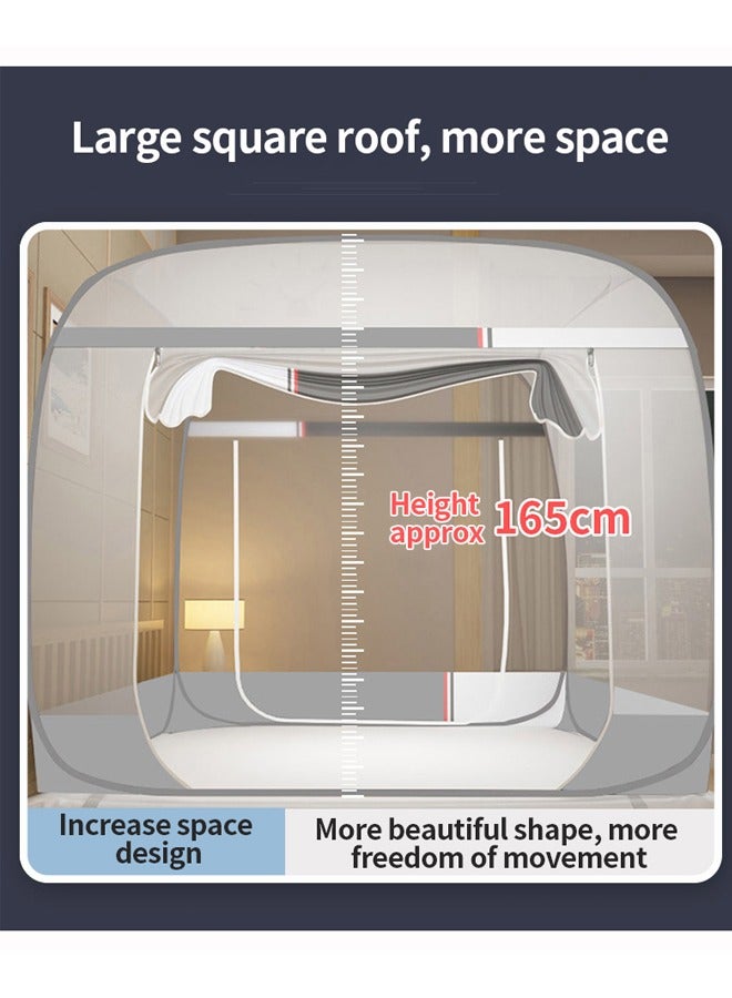 Pop-Up Mosquito Net Tent Wide Roof,Portable Folding Design with Bottom for Bedroom Yard Outdoor Camping Fishing Hiking Trip,Folding Bed Tent with Double Entry, Baby Toddler Bed Protection,Easy to Install ﻿  - Image 5
