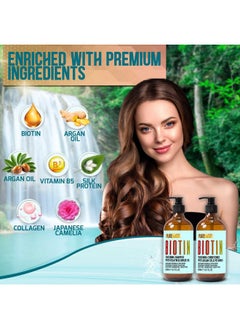 Pure Nature Lux Spa Biotin Shampoo and Conditioner Set - Volume Boosting Formula for Men and Women to Help Thinning Hair - Sulfate and Paraben Free with Thickening Properties - Volumizing Products to Improve Fullness  - Image 5