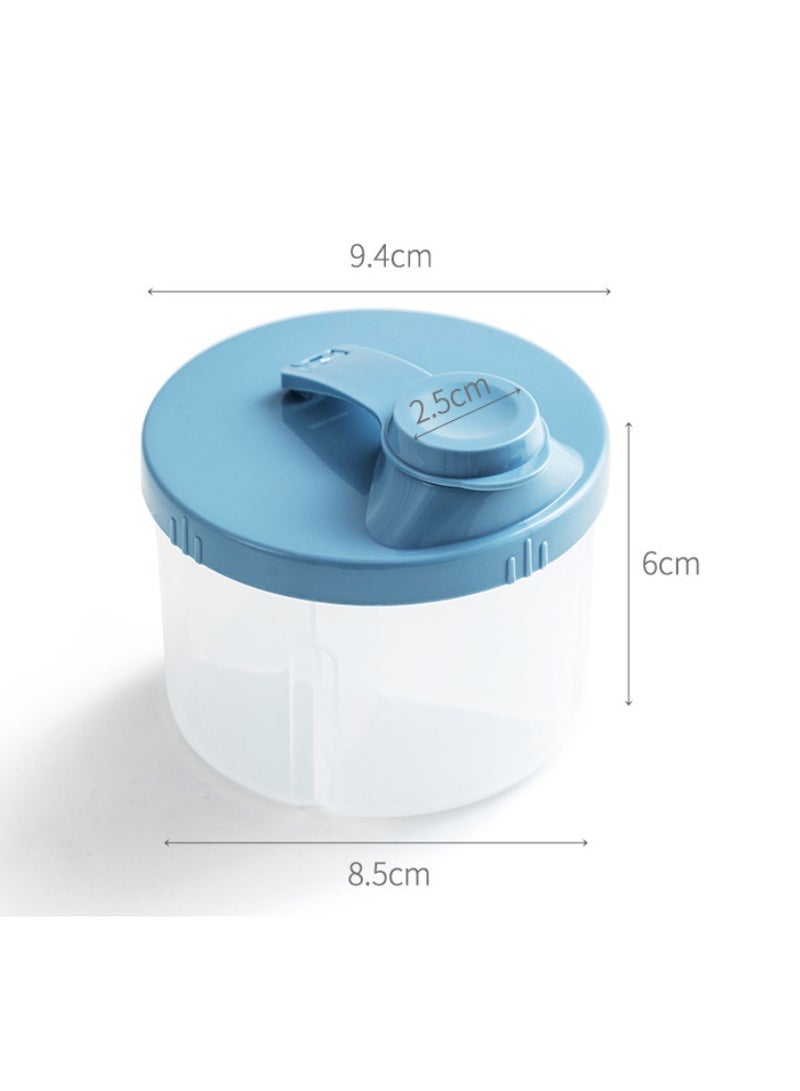 Hirospace 2-Pack Baby Formula Dispenser, 200ml Portable 4 Compartment Milk Powder Container with Funnel Spout - Stackable Storage Box for Travel, Night Feeding & Home Use (Blue) - Image 4