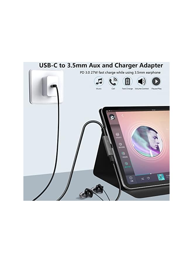 Azddur Galaxy S23 Headphone Adapter, 2 in 1 USB C to 3.5mm Headphone Jack HiFi DAC with 27W Fast Charging Dongle Adapter Compatible with Galaxy S23 Ultra/S22/S21/A53/Note 20, Pixel 7/7Pro/6/6Pro/5/4 - Image 4