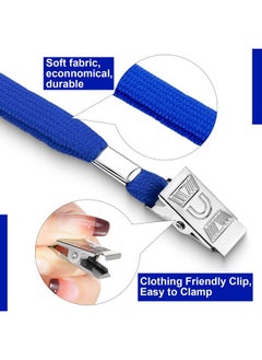 Marspark 100 Sets Clear Name Tags With Lanyard, Lanyards For Id Badges Reusable Lanyard With Id Holder Plastic Name Badges With Lanyards For Adults Kids Business School Church Conference (Blue)  - Image 3