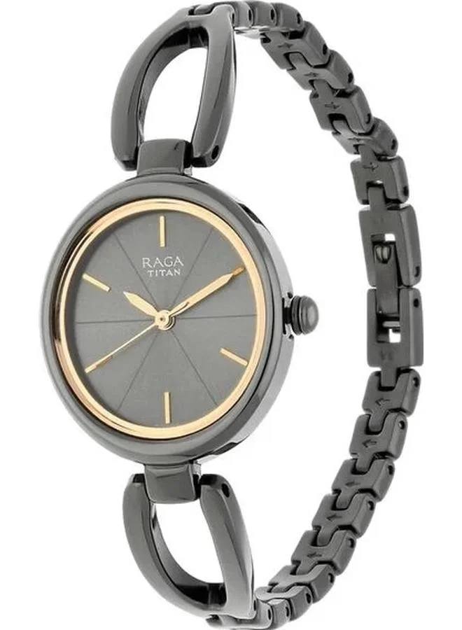 TITAN Women's Analog Display Watch With Grey Metal Strap - 2579QM01