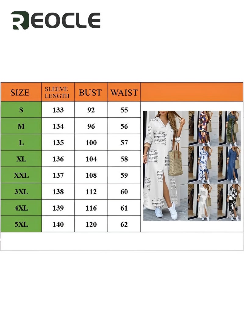 Spring And Summer Shirt Long Skirt Dress for Women Casual Loose Design Long-sleeved Design Modify Figure Classic Denim Blue
