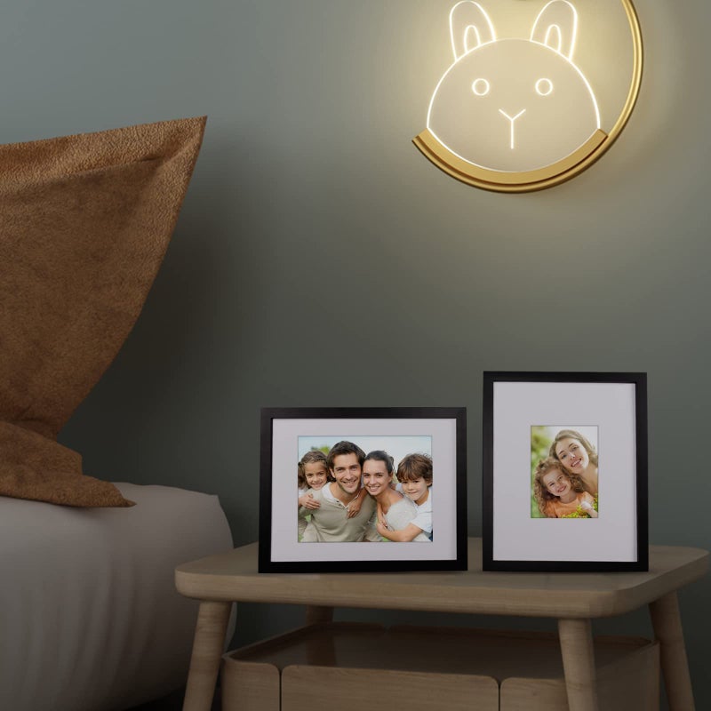 Egofine 11x14 Picture Frame Black - Photo Frame Made of Solid Wood Covered by Plexiglass for Table Top Display Pictures 5x7/8x10 with Mat or 11x14 Without Mat with Wall Mounting Hardware - Image 5