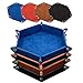 SIQUK 4 Pieces Dice Tray Hexagon Dice Rolling Holder Folding PU Leather Dice Trays for Dice Games Like RPG DND and Other Table Games Royal Blue Orange Camel and Black - Image 2