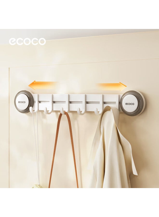 Ecoco Suction Cup Door Hook, Strong Adhesive, No Drilling Required, Storage Rack Hook, Entrance Door Coat Hanger, 25079 White
