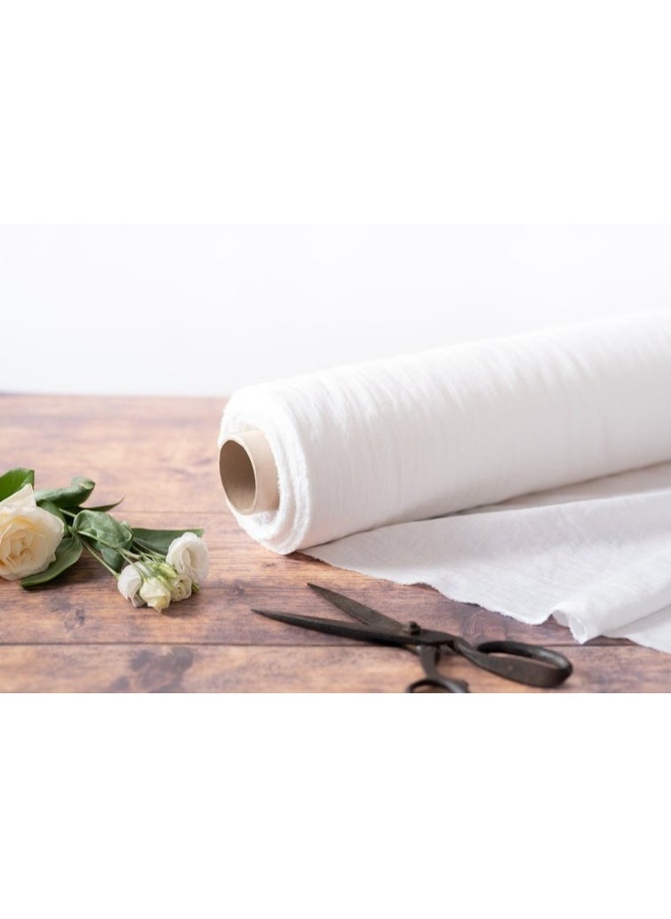 JewelOnPalette 100% Cotton Fabric, 45" Wide Soft Material for Cut by The Yard for Dress, Blouse, Shirt, Craft and Embroidery - White  - Image 1