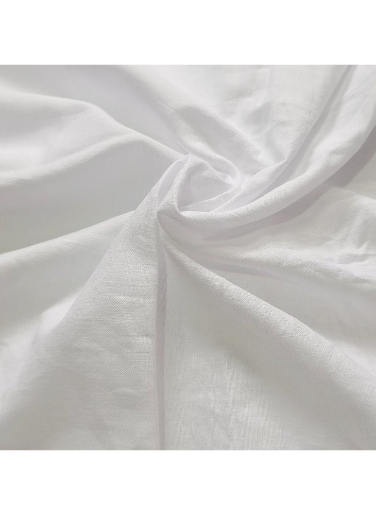 JewelOnPalette 100% Cotton Fabric, 45" Wide Soft Material for Cut by The Yard for Dress, Blouse, Shirt, Craft and Embroidery - White  - Image 2