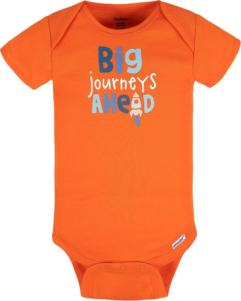 جربر Gerber Baby Boy's 8-Pack Short Sleeve Onesies Bodysuits, Space, Newborn - Image 5