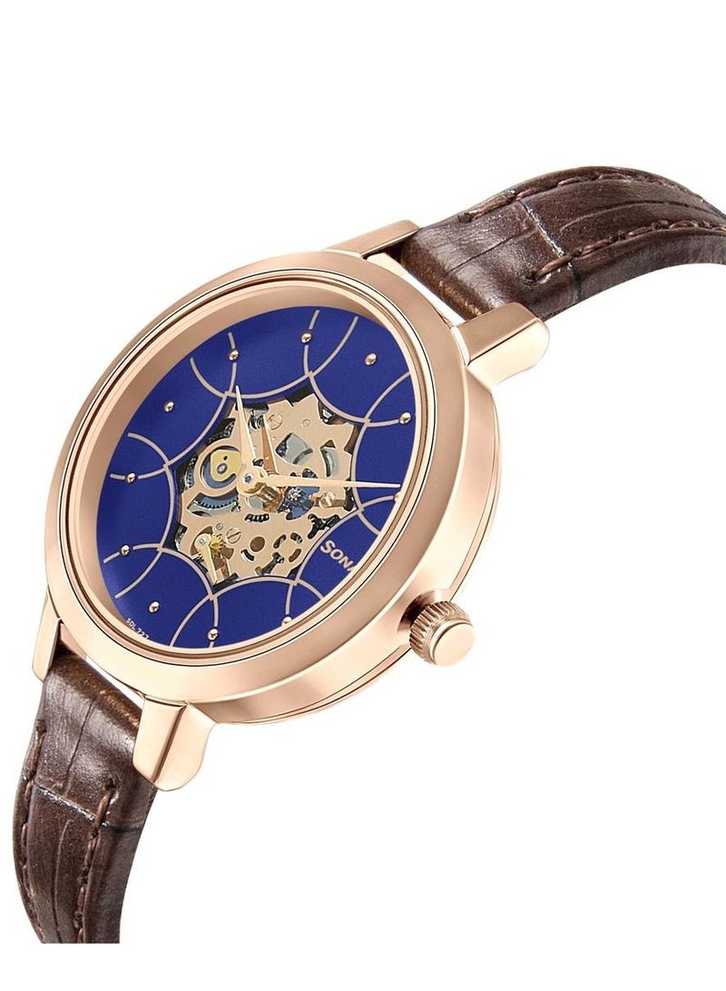 سوناتا ساعة يد كرونوغراف بحزام جلد بني  مم - Image 3