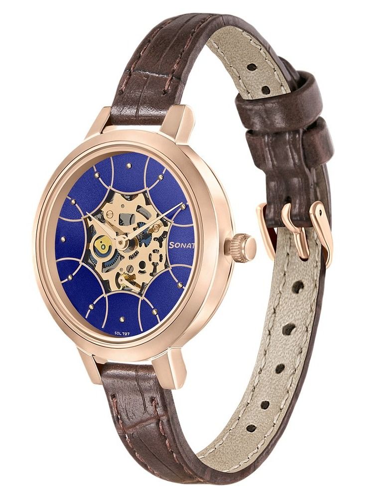 سوناتا ساعة يد كرونوغراف بحزام جلد بني  مم - Image 1
