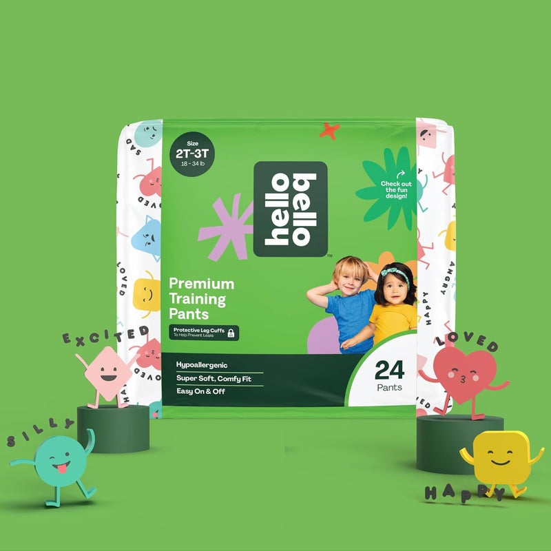 Hello Bello Training Pants 2T-3T, All About Feelings Design, 24ct Jumbo Pack - Image 2