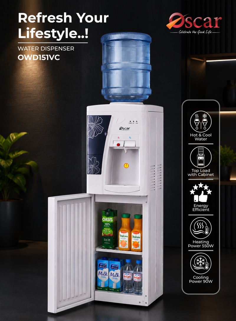 أوسكار موزع مياه ساخن وبارد تحميل علوي من اوسكار OWD151VC - خزان من الستانلس ستيل، تبريد الضاغط وتقنية الحرارة التلقائية لتوفير الطاقة - Image 2