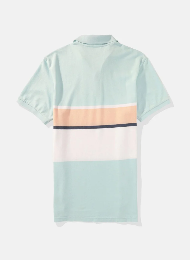 امريكان ايجل Logo Striped Short Sleeve Polo Shirt