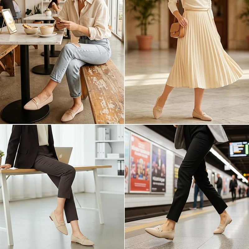 MUSSHOE موسهو حذاء مسطح للنساء بمقدمة مدببة بدون كعب - Image 2