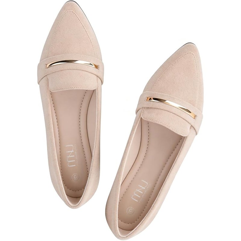 MUSSHOE موسهو حذاء مسطح للنساء بمقدمة مدببة بدون كعب - Image 1