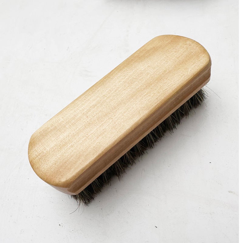 High-Grade Horse Hair Brush Oiling Polishing Cleaning Dust Brush Soft Wool Shoe Brush Cleaning Shoes Tool Set - Image 1