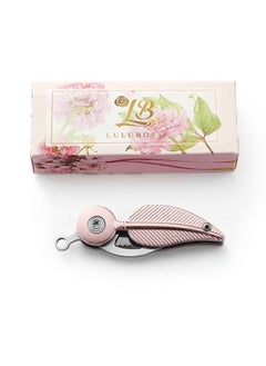 LB 3CR13 Steel Folding Feather Knife Outdoor Fruit Knife Multifunctional Keychain - Pink  - Image 5