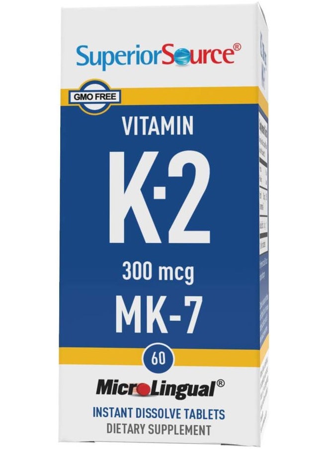 Superior Source Vitamin K2 MK-7 (Menaquinone-7) 300 mcg - Bone Strength & Health Support Supplement - Aids Healthy Heart Function - Bariatric-Friendly - 60 Sublingual Dissolving Tablets  - Image 4
