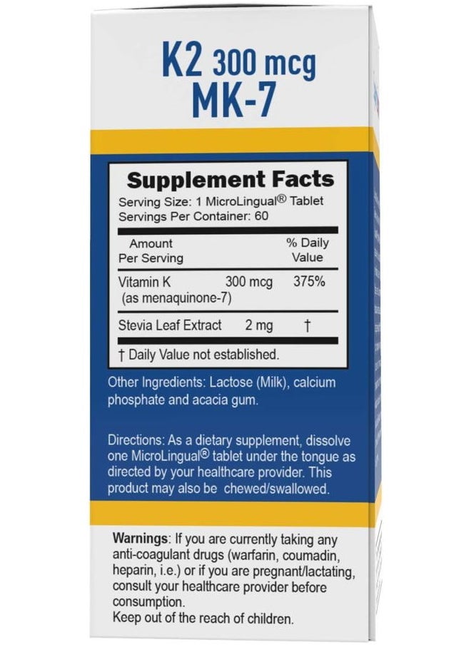 Superior Source Vitamin K2 MK-7 (Menaquinone-7) 300 mcg - Bone Strength & Health Support Supplement - Aids Healthy Heart Function - Bariatric-Friendly - 60 Sublingual Dissolving Tablets  - Image 3