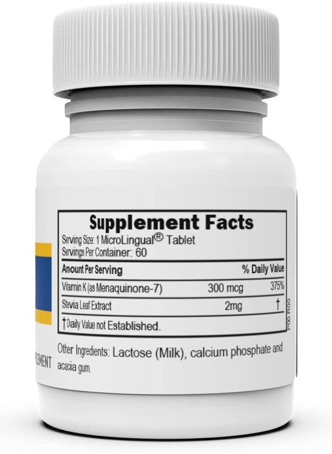Superior Source Vitamin K2 MK-7 (Menaquinone-7) 300 mcg - Bone Strength & Health Support Supplement - Aids Healthy Heart Function - Bariatric-Friendly - 60 Sublingual Dissolving Tablets  - Image 2