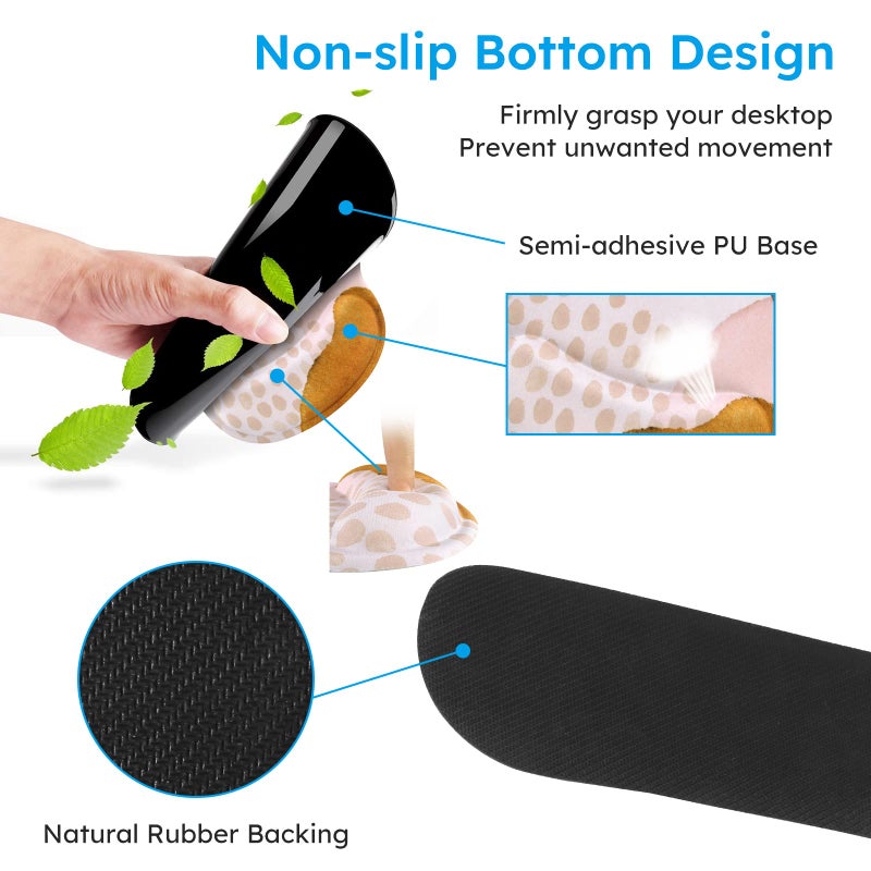 iCasso Desk Mat, Gaming Mouse Pad Wrist Support Set,4in1 XXL Large Mousepad + Keyboard Wrist Rest+Mouse Wrist Rest+Coaster Set with Ergonomic Design for Home Office Table Computer-Color Block - Image 5