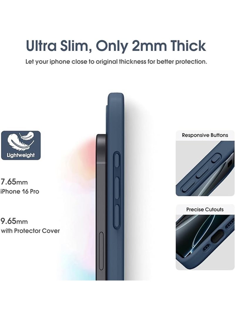 WRISTWISE Case Cover for iPhone 16 Pro - [Camera All-Round Protection] [Soft Microfiber Lining Anti-Scratch] Shockproof Phone Case Cover, Blue - Image 4