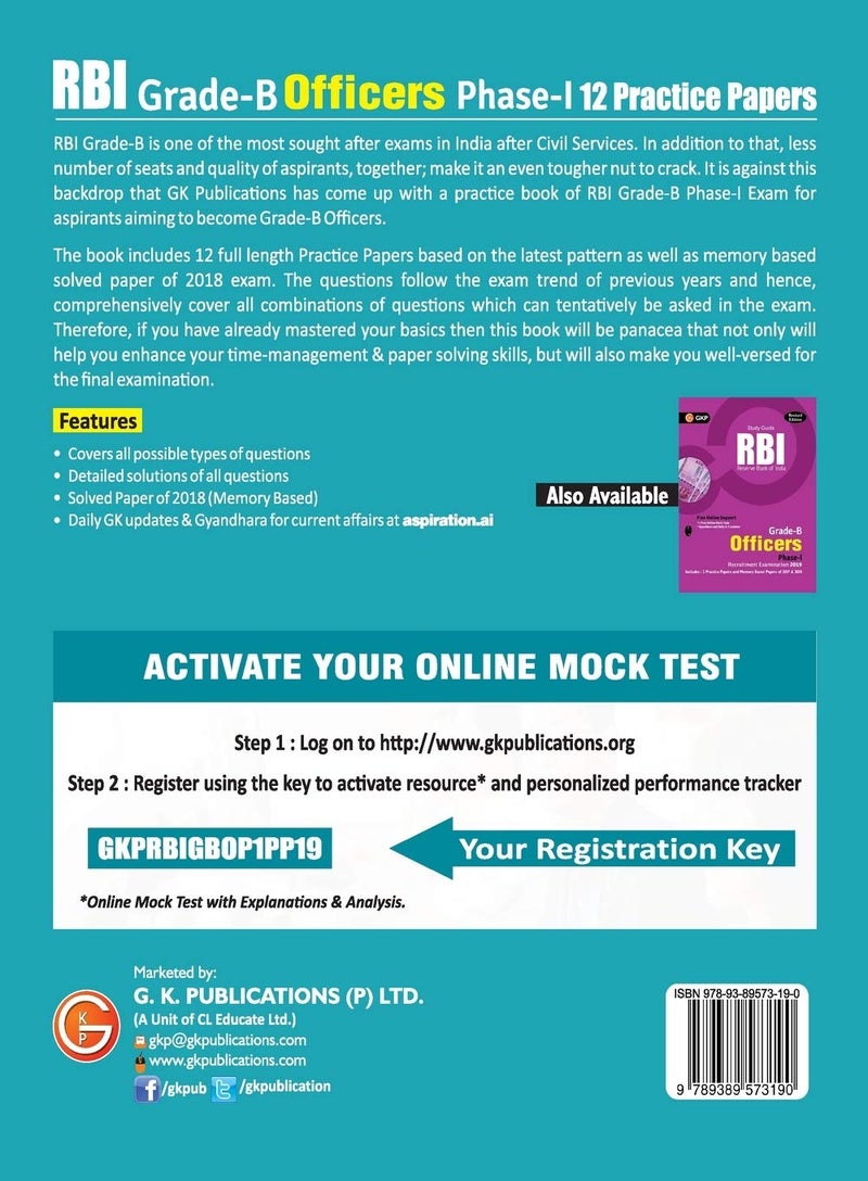 RBI 2019 - Grade B Officers Ph I - 12 Practice Papers - Image 2