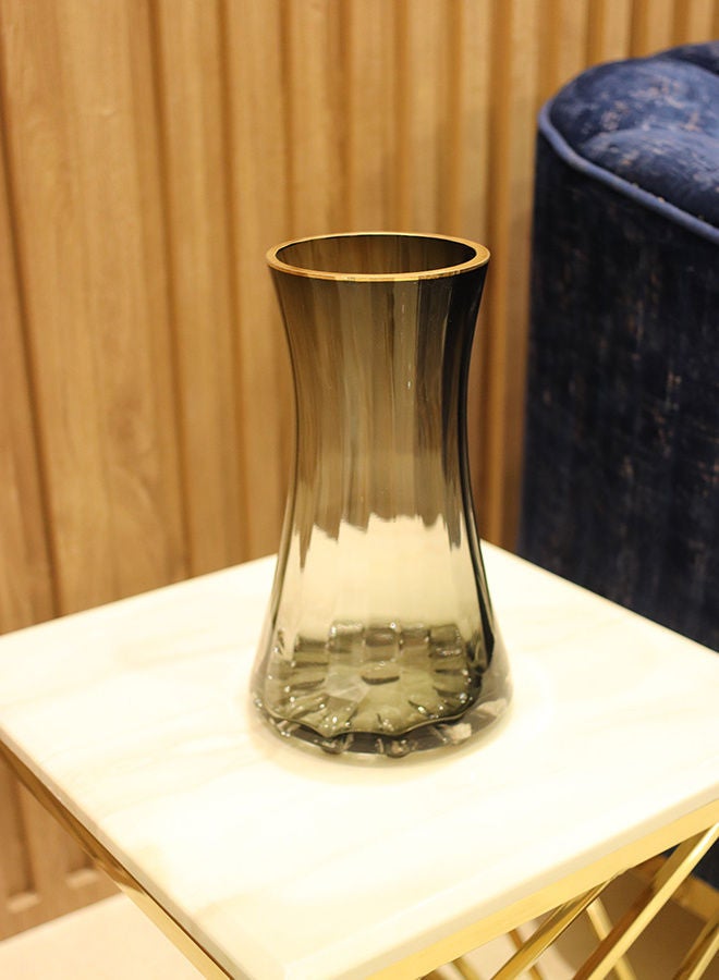 NIBEMINENT Decorative Glass Vase Black 15x28cm - Image 4