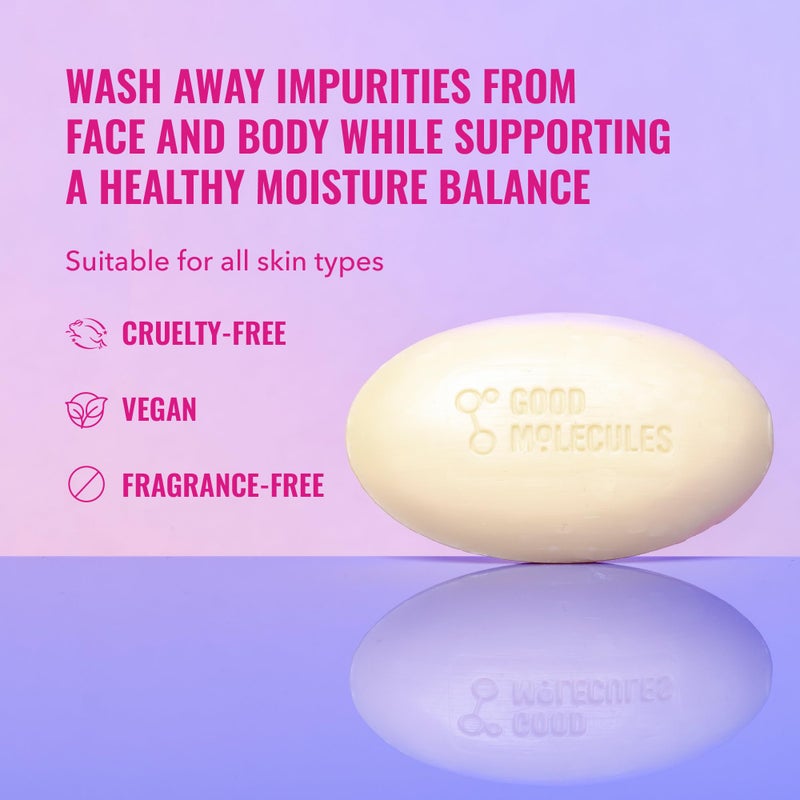 Good Molecules Hydrate and Cleanse Bar - Soap Free Bar with Shea Butter and Macadamia Seed Oil for Ultra Hydrating Body and Face Moisturizer - Skin Care - Image 2