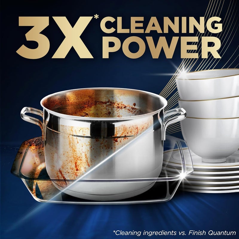 Finish Powerball Ultimate Plus, Infinity Shine Dishwasher Detergent Tablet, Lemon Fragrance, No Pre-Rinse Needed, Cyclesync & Protector Shield, 75 Tabs - Image 2