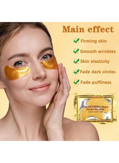 YMEYFAN YMEYFAN 24K Gold Under Eye Patches, 100 Pairs Gold Collagen Under Eye Mask Skincare for Puffiness Eyes Dark Circles Treatments, Rreduce Wrinkles Fine Lines Firm Skin, Spa Salon Estheticians Supplies  - Image 2
