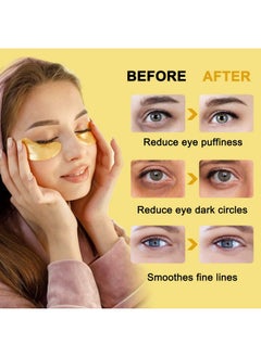YMEYFAN YMEYFAN 24K Gold Under Eye Patches, 100 Pairs Gold Collagen Under Eye Mask Skincare for Puffiness Eyes Dark Circles Treatments, Rreduce Wrinkles Fine Lines Firm Skin, Spa Salon Estheticians Supplies  - Image 3
