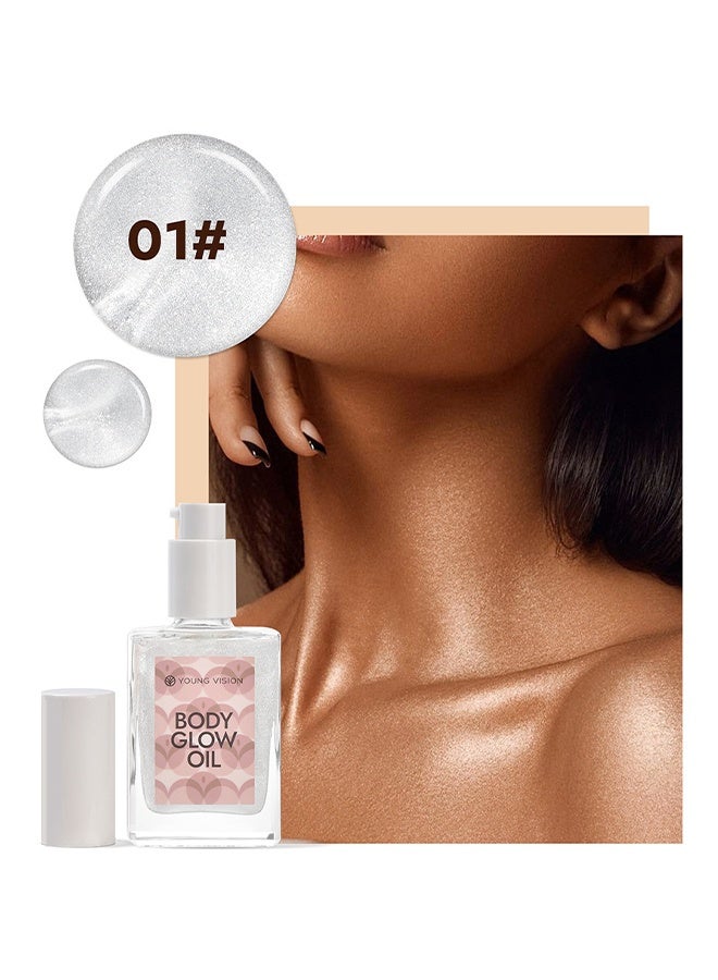 YOUNG VISION Body Glow Oil, Shimmer Body Oil, Long Lasting Moisturizing Glow Oil, Body Makeup Shine Glitter Gold Liquid Taning 30ml - Image 2