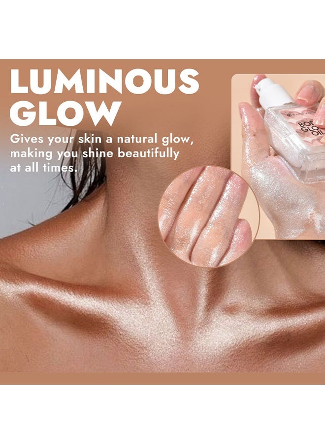 YOUNG VISION Body Glow Oil, Shimmer Body Oil, Long Lasting Moisturizing Glow Oil, Body Makeup Shine Glitter Gold Liquid Taning 30ml - Image 4