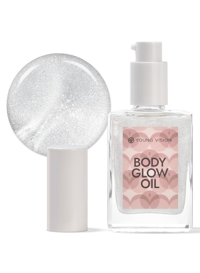 YOUNG VISION Body Glow Oil, Shimmer Body Oil, Long Lasting Moisturizing Glow Oil, Body Makeup Shine Glitter Gold Liquid Taning 30ml - Image 1