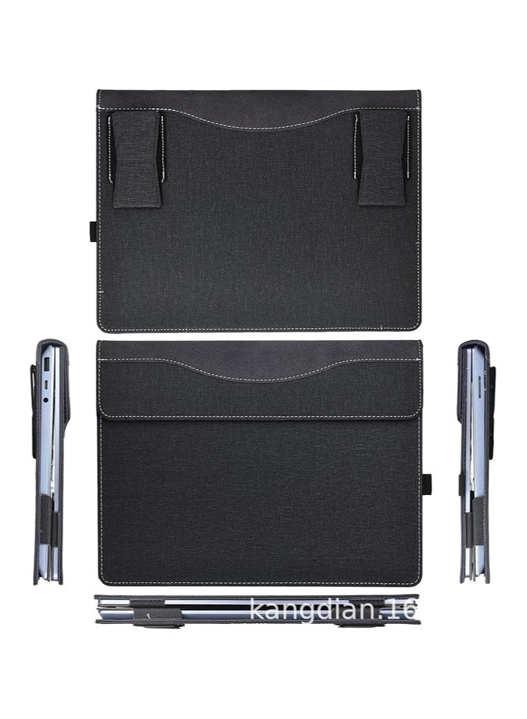 Laptop Case Compatible with 13.5 Inch Surface Laptop 6/5/4/3/2 (Model: 1951/1868/1958/1950/1867/1769) Cotton and Linen Cloth Pattern with Triangular Bracket - Image 3